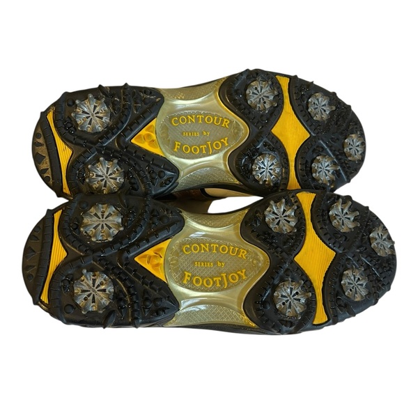 FootJoy 54024 Contour Series Men’s Golf Shoes Size 10 Leather Brown White - Picture 3 of 8